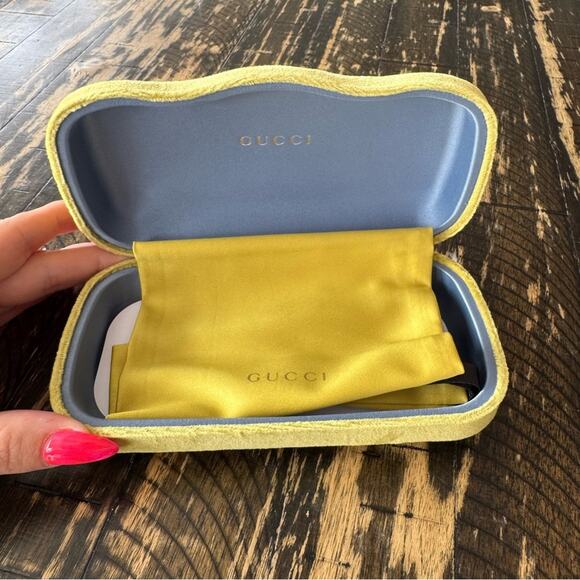 GUCCI - Green & White Marble Sunglasses - Picture 5 of 16